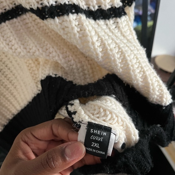 Cream and Black Striped Sweater - Picture 5 of 5